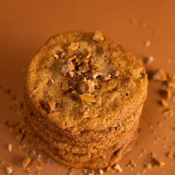 Gourmet homemade Toffee Almond cookies with a crispy edge and chewy center